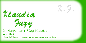 klaudia fuzy business card