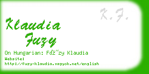 klaudia fuzy business card